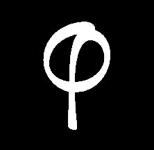 phȳsis phi symbol. White on black