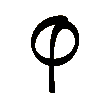 phȳsis phi symbol. Black on white